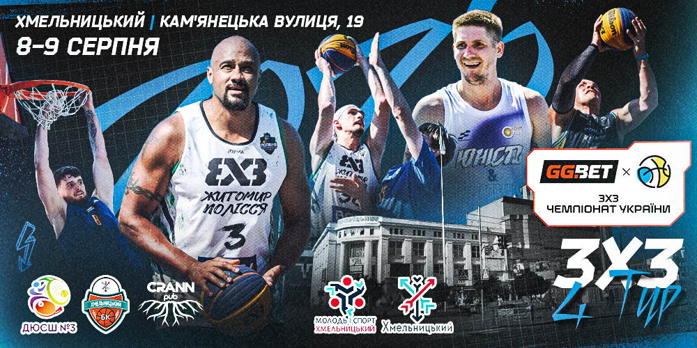 Наступний етап GGBET 3х3 Чемпіонату України пройде у Хмельницькому